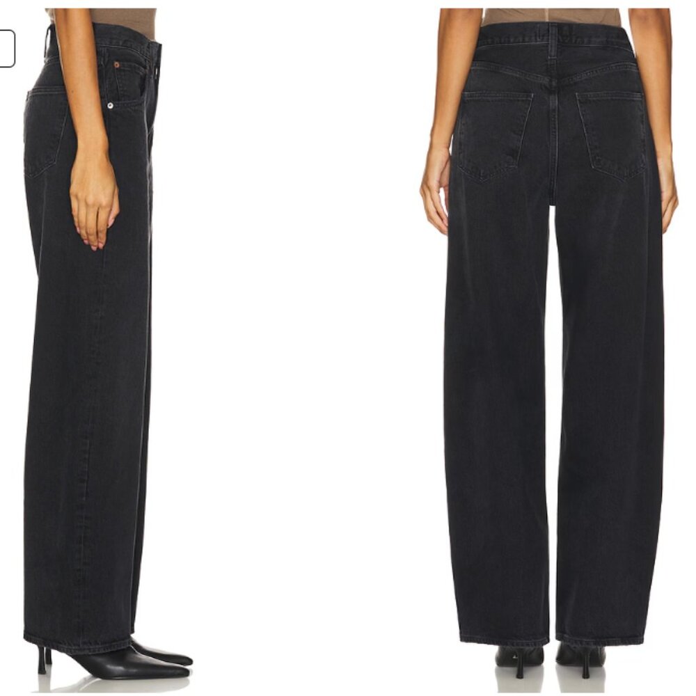 AGOLDE Low Curve Jeans in Black Tar Size 25 - Picture 2 of 12